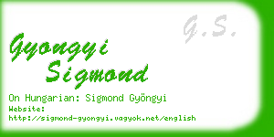 gyongyi sigmond business card