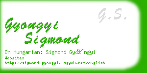 gyongyi sigmond business card